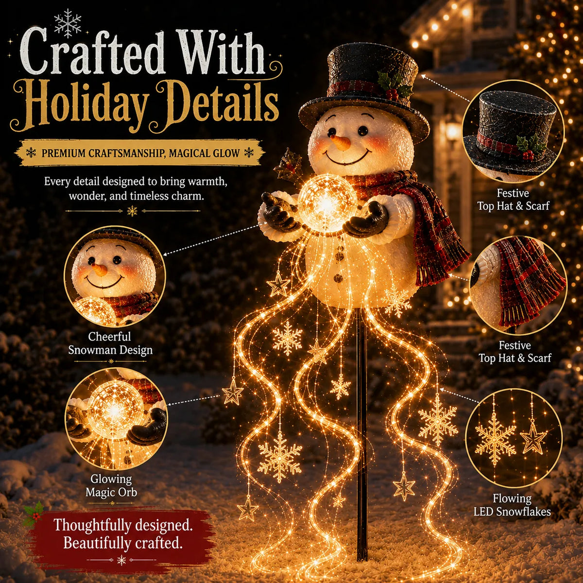 Snowman Magic Fountain Garden Light – image 4