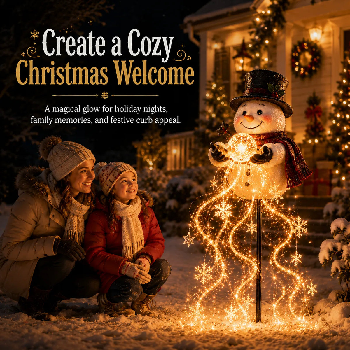 Snowman Magic Fountain Garden Light – image 6