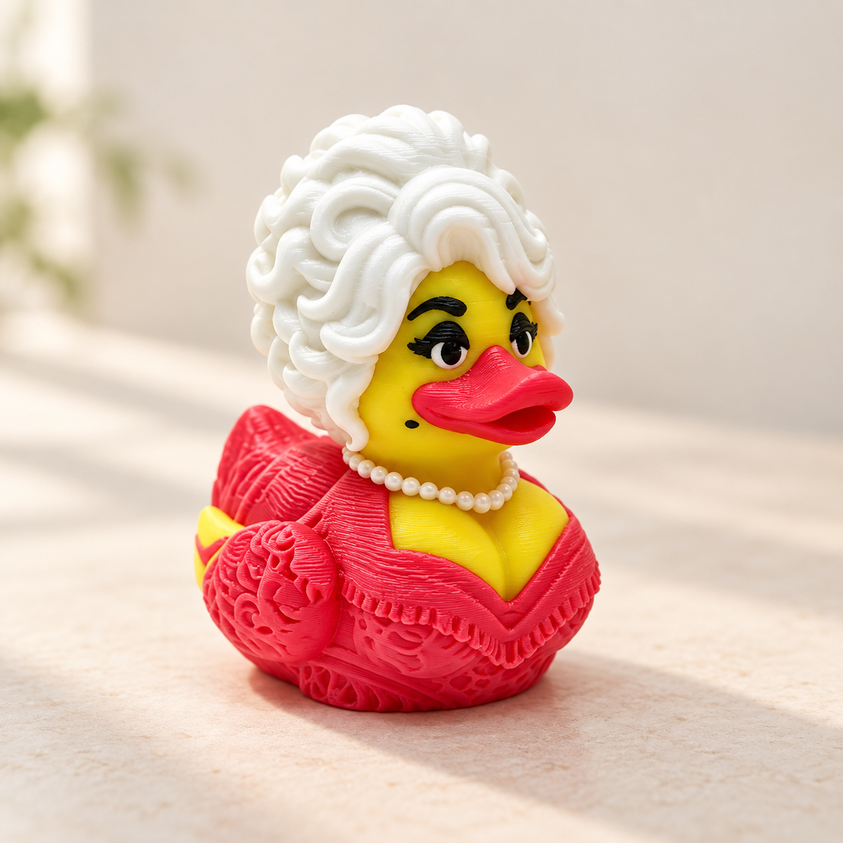3D-Printed Country Glam Queen Duck Figurine – image 2