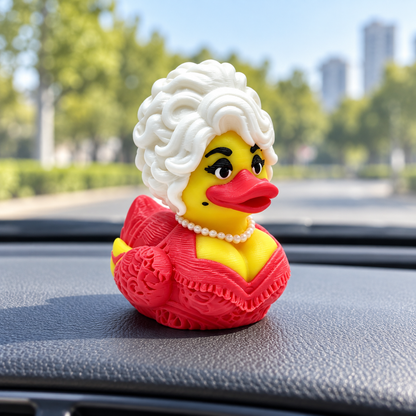 3D-Printed Country Glam Queen Duck Figurine – image 4