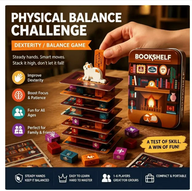Bookshelf Balance Stacking Game – image 1