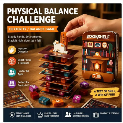 Bookshelf Balance Stacking Game – image 1