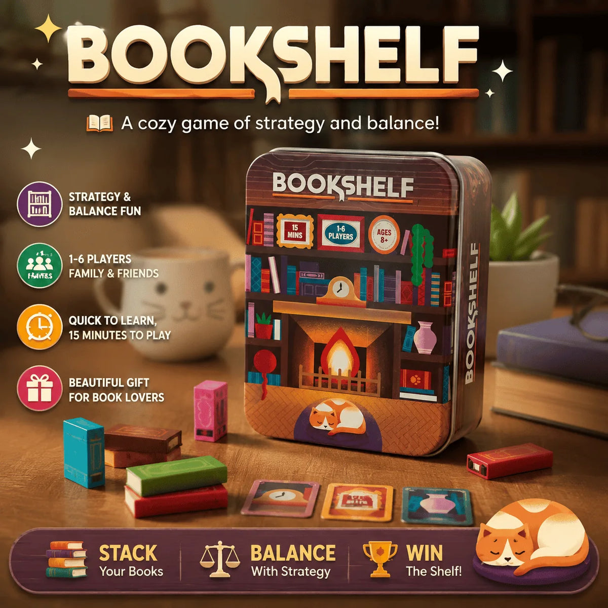 Bookshelf Balance Stacking Game – image 5