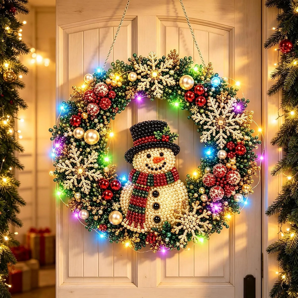 DIY Pearl Light Christmas Wreath Kit – image 1