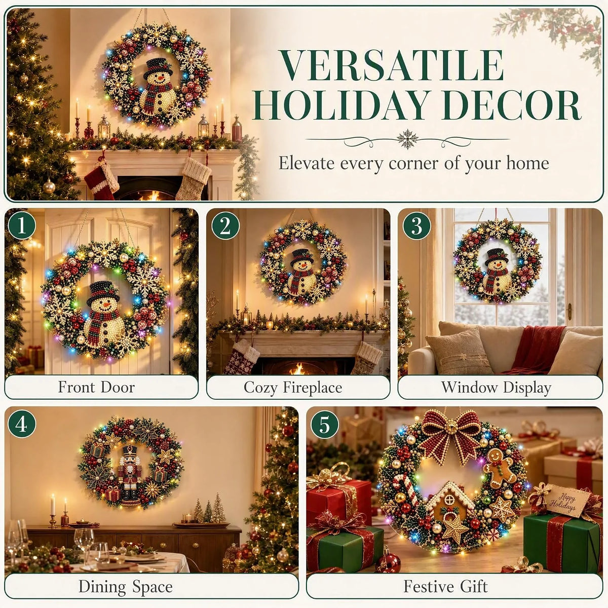 DIY Pearl Light Christmas Wreath Kit – image 2