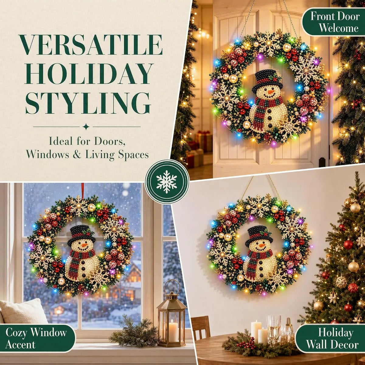 DIY Pearl Light Christmas Wreath Kit – image 5