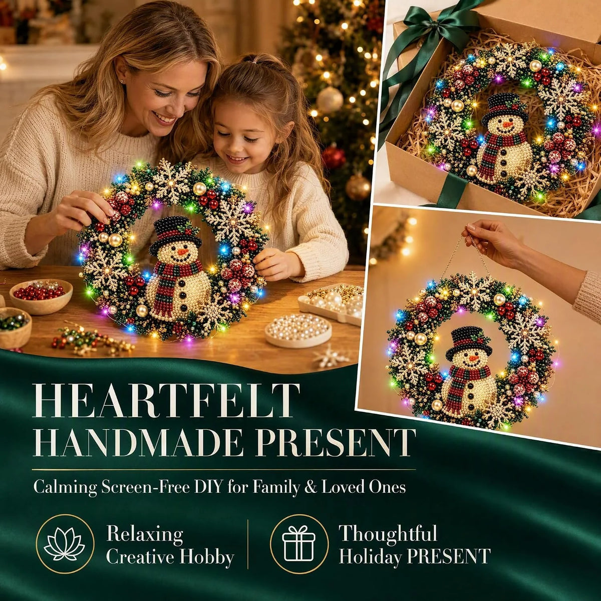 DIY Pearl Light Christmas Wreath Kit – image 6