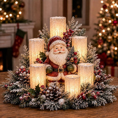 Lighted Christmas Candle Centerpiece – image 2