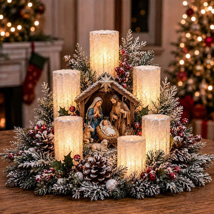 Lighted Christmas Candle Centerpiece – image 3