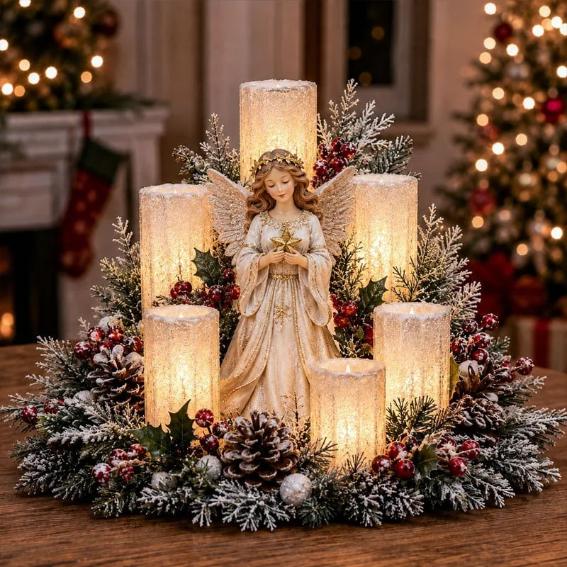 Lighted Christmas Candle Centerpiece – image 4