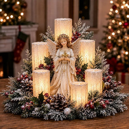 Lighted Christmas Candle Centerpiece – image 4