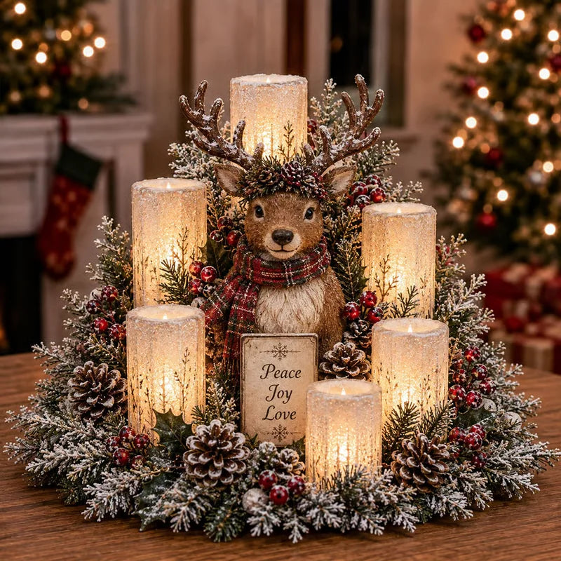 Lighted Christmas Candle Centerpiece – image 6