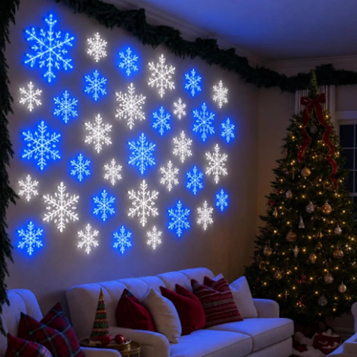 Stick-On LED Snowflake Wall Lights – image 1