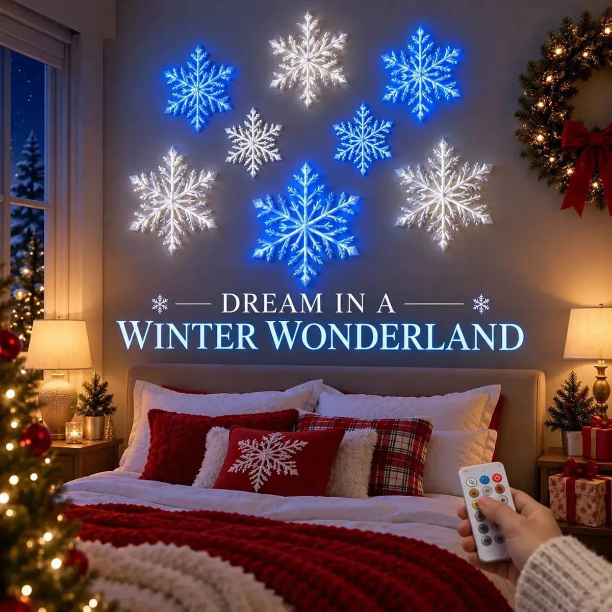 Stick-On LED Snowflake Wall Lights – image 4
