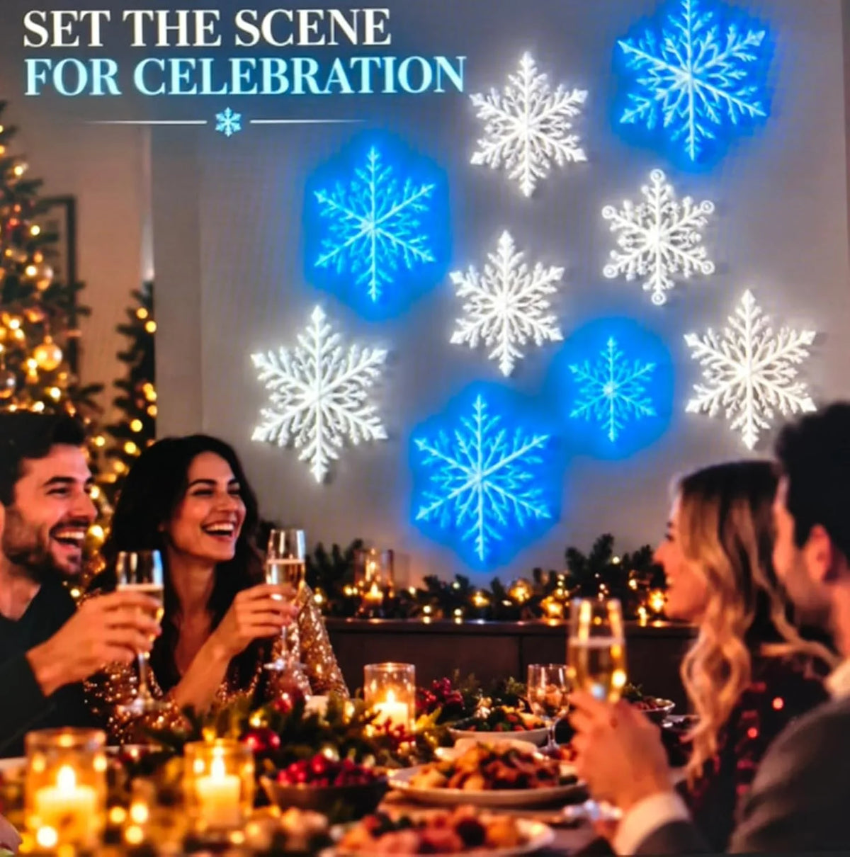 Stick-On LED Snowflake Wall Lights – image 6