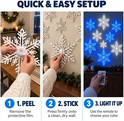 Stick-On LED Snowflake Wall Lights – image 7