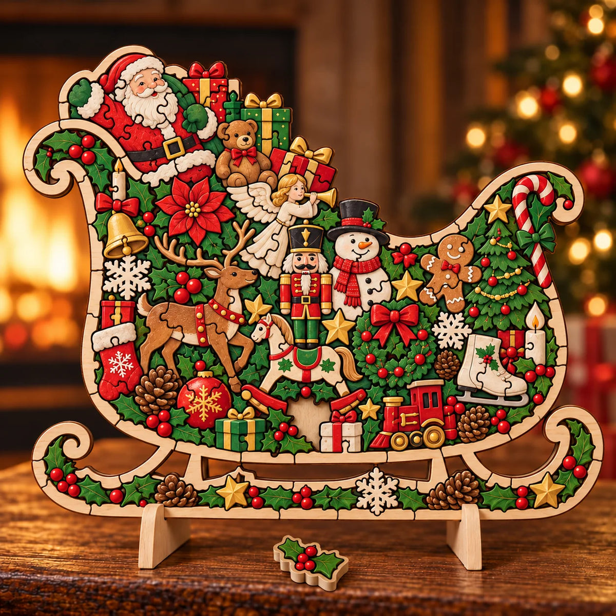 Christmas Keepsake Wooden Puzzle Ornament for Family Traditions – image 1
