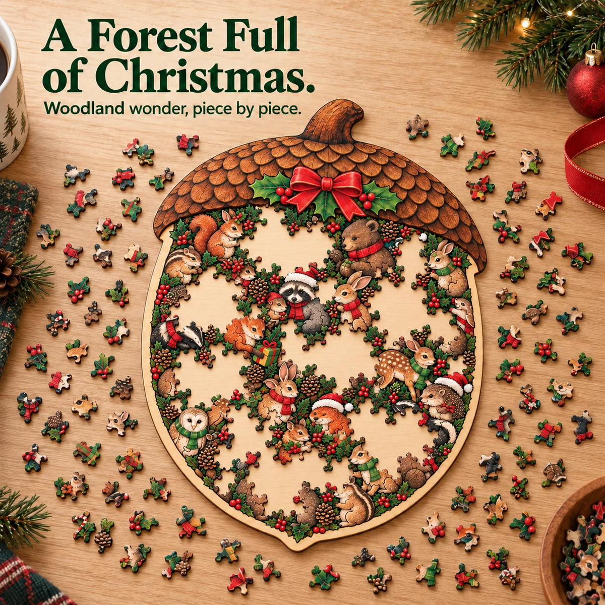 Christmas Keepsake Wooden Puzzle Ornament for Family Traditions – image 9