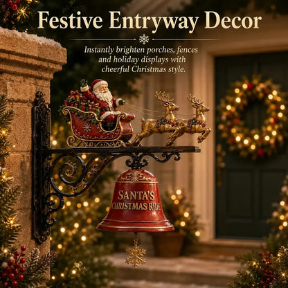 Santa Sleigh and Reindeer Bell for Festive Door and Outdoor Décor – image 4