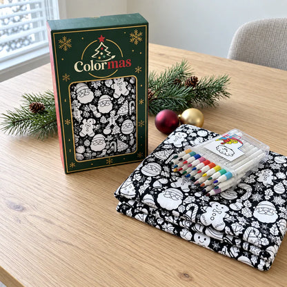 Christmas coloring blanket gift set