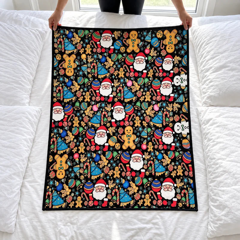 Large Christmas coloring blanket full view