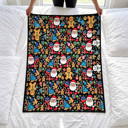 Large Christmas coloring blanket full view