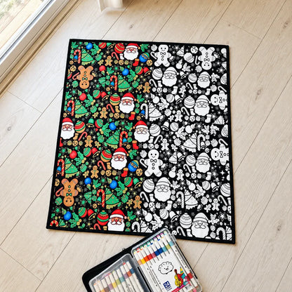 Christmas blanket before and after coloring