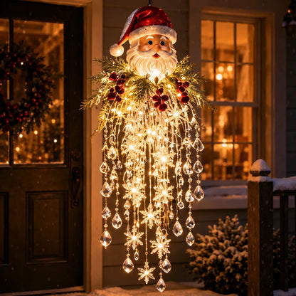 Cascading LED Christmas Porch Light with Crystal Drop Details – image 1