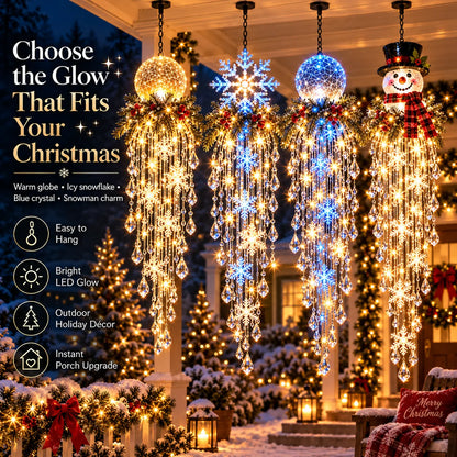 Cascading LED Christmas Porch Light with Crystal Drop Details – image 6