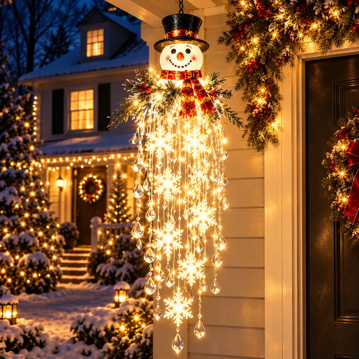 Cascading LED Christmas Porch Light with Crystal Drop Details – image 10
