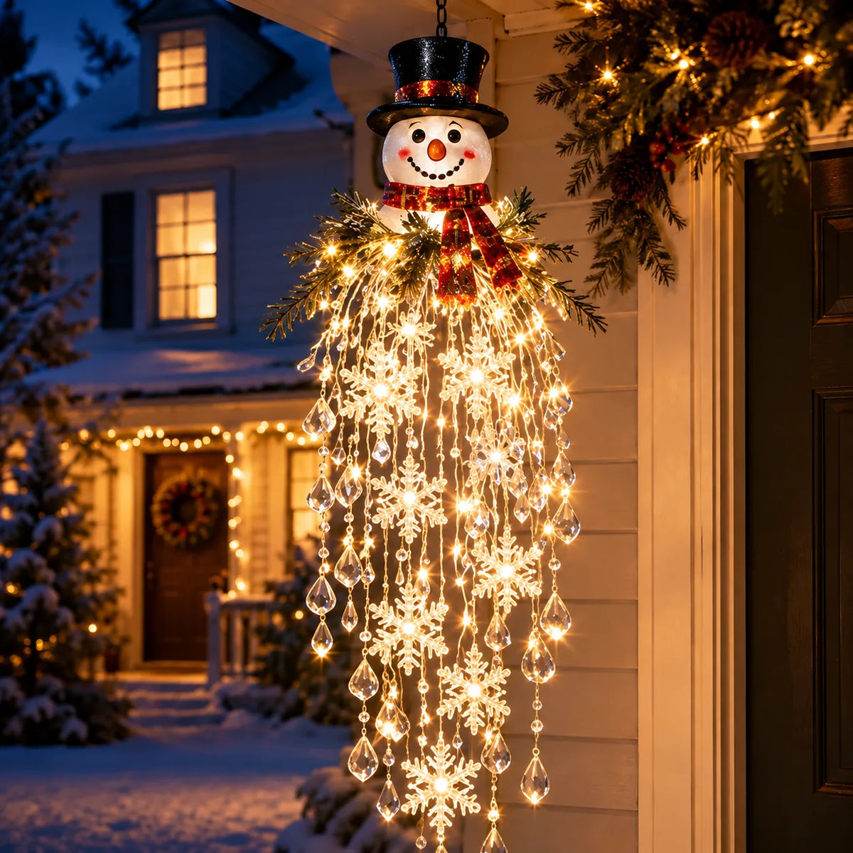 Cascading LED Christmas Porch Light with Crystal Drop Details – image 12