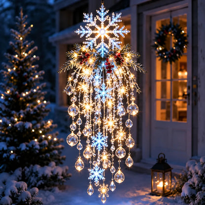 Cascading LED Christmas Porch Light with Crystal Drop Details – image 13