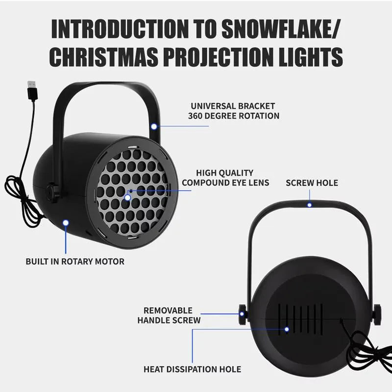 USB Christmas Projection Light in Black or White Housing – image 5