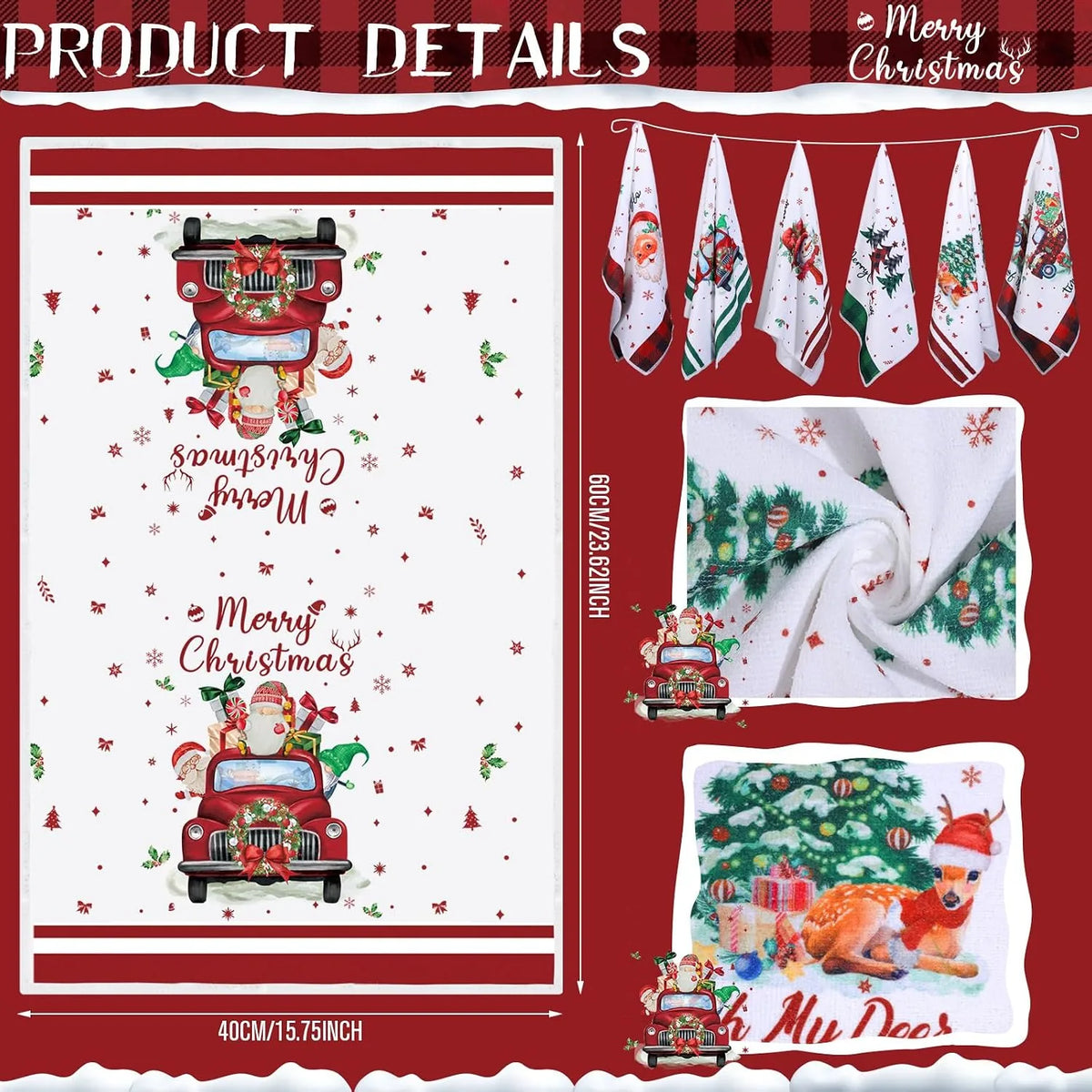 Christmas Kitchen Towel Set in Festive Prints – image 3