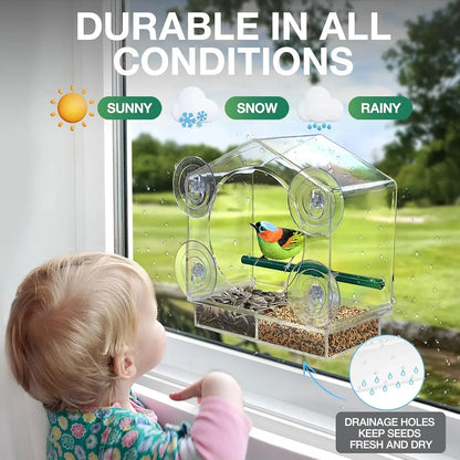 Clear Window Bird Feeder for Close-Up Backyard Watching — view 4