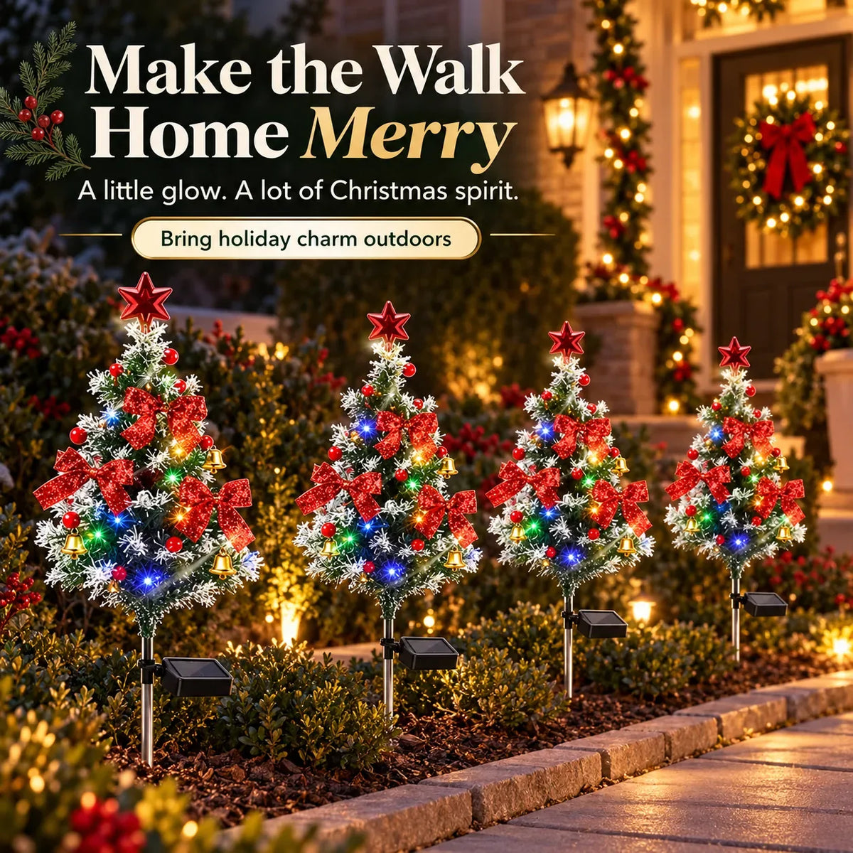 Solar Christmas Tree Stake Light for Garden and Pathway Displays — view 3