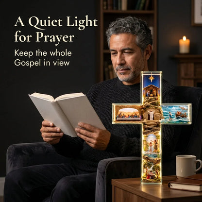 Illuminated Acrylic Biblical Story Cross for Indoor Display — view 7