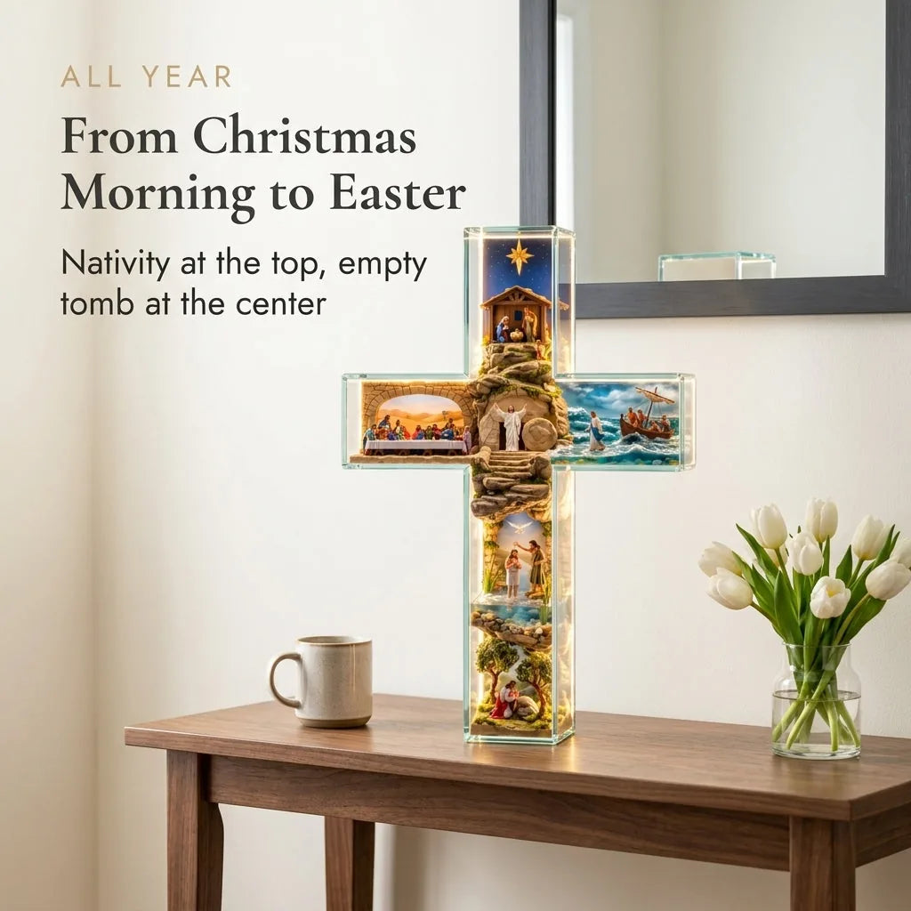 Illuminated Acrylic Biblical Story Cross for Indoor Display — view 8