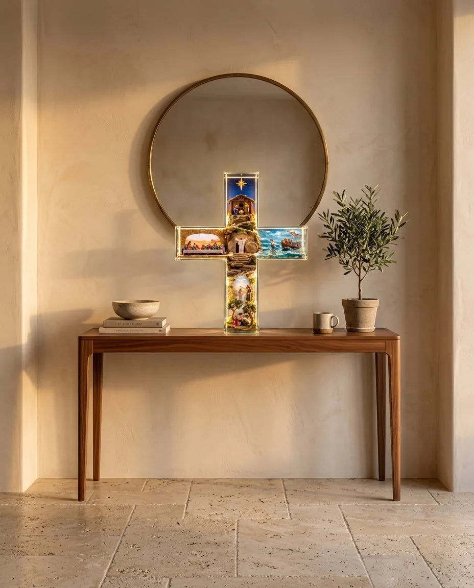 Illuminated Acrylic Biblical Story Cross for Indoor Display — view 10